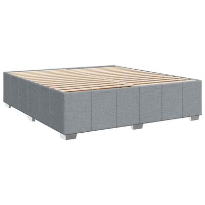 vidaXL Boxspring met matras stof lichtgrijs 200x200 cm