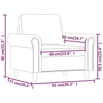 vidaXL Fauteuil 60 cm kunstleer zwart