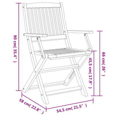 vidaXL Tuinstoelen 4 st inklapbaar 57,5x54,5x90 cm massief acaciahout