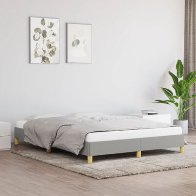 vidaXL Bedframe zonder matras stof lichtgrijs 140x200 cm