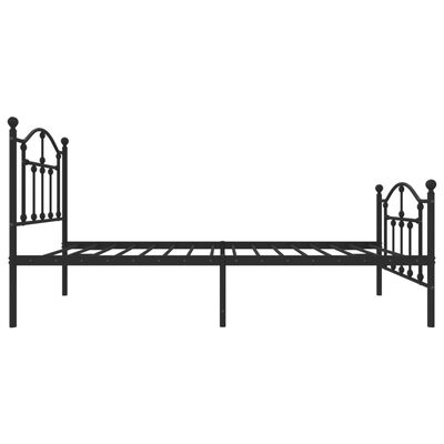 vidaXL Bedframe met hoofd- en voeteneinde metaal zwart 75x190 cm