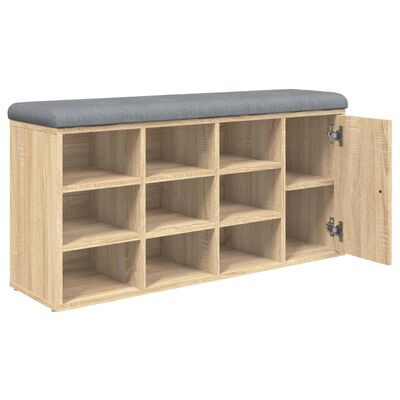 vidaXL Schoenenbank 102x32x50 cm bewerkt hout sonoma eikenkleurig