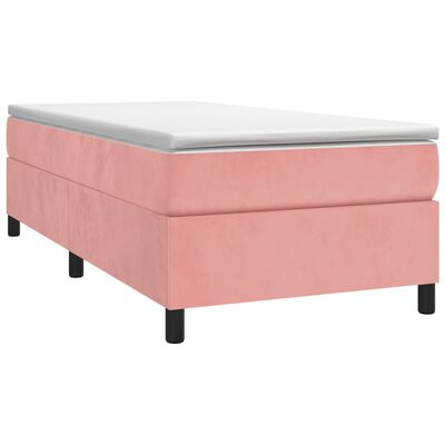 vidaXL Bedframe fluweel roze 100x200 cm