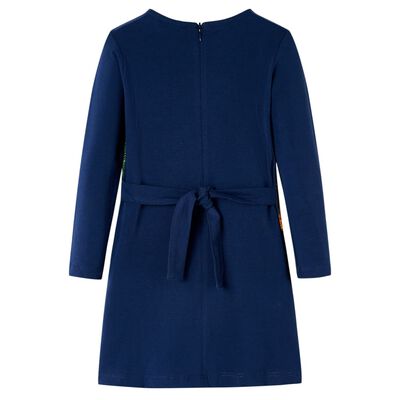 Kinderjurk met lange mouwen 104 marineblauw