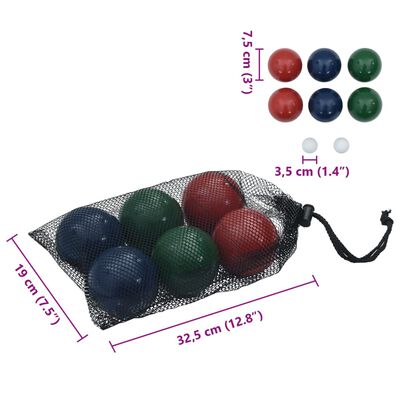 vidaXL 8-delige Jeu de boules ballenset en draagtas massief grenenhout