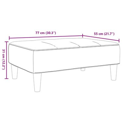 vidaXL Voetenbank 77x55x31 cm stof zwart