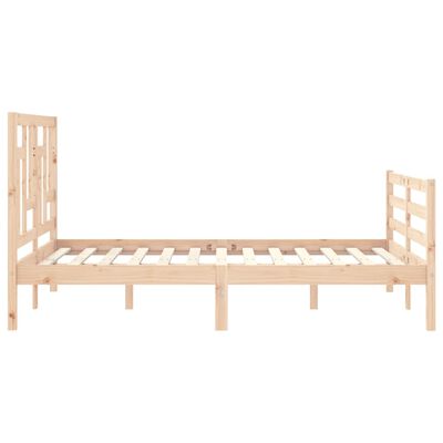 vidaXL Bedframe met hoofdbord massief hout 120x200 cm