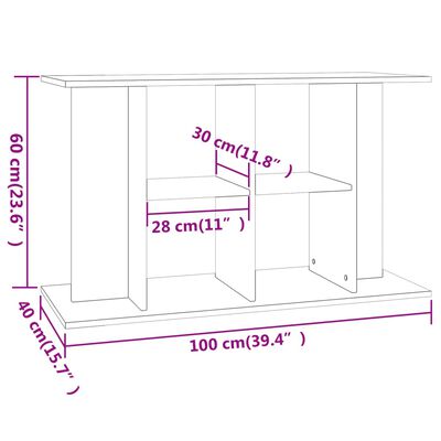 vidaXL Aquariumstandaard 100x40x60 cm bewerkt hout zwart