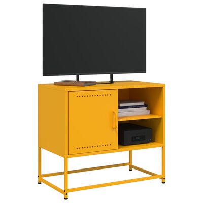 vidaXL Tv-meubel 68x39x60,5 cm staal mosterdgeel