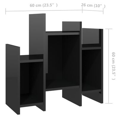 vidaXL Bijzetkast 60x26x60 cm bewerkt hout hoogglans zwart