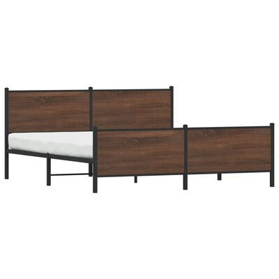 vidaXL Bedframe zonder matras metaal bruin eikenkleur 193x203 cm