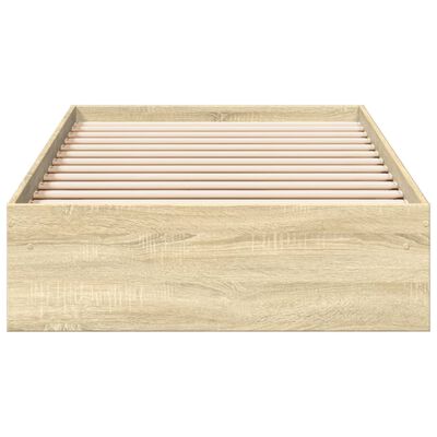 vidaXL Bedframe met lades bewerkt hout sonoma eikenkleurig 75x190 cm