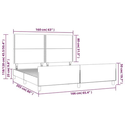 vidaXL Bedframe zonder matras 160x200 cm fluweel donkerblauw