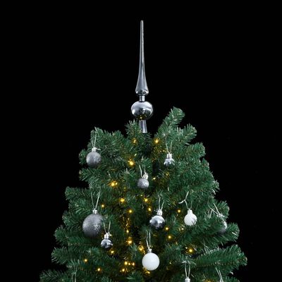 vidaXL Kunstkerstboom met scharnieren 300 LED's en kerstballen 240 cm