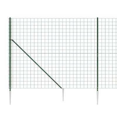 vidaXL Draadgaashek met grondankers 1,4x25 m groen