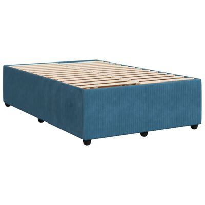 vidaXL Boxspring met matras fluweel donkerblauw 120x190 cm