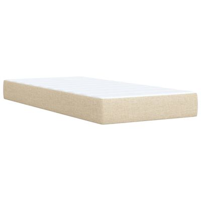 vidaXL Boxspring met matras stof crèmekleurig 100x200 cm