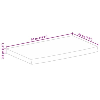 vidaXL Tafelblad met natuurlijke rand 50x20x3,8 cm massief mangohout