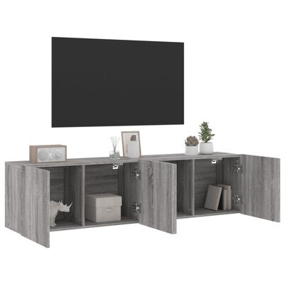 vidaXL Tv-meubels 2 st wandgemonteerd 80x30x41 cm grijs sonoma eiken