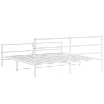 vidaXL Bedframe met hoofd- en voeteneinde metaal wit 200x200 cm