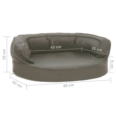 vidaXL Hondenbed ergonomisch linnen-look 60x42 cm donkergrijs