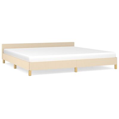 vidaXL Bedframe zonder matras stof crèmekleurig 200x200 cm