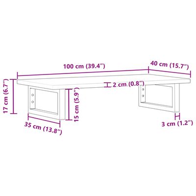 vidaXL Badkamer wandschap staal en massief acaciahout