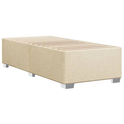 vidaXL Boxspring met matras stof crèmekleurig 100x200 cm