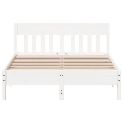 vidaXL Bedframe zonder matras massief grenenhout wit 120x190 cm