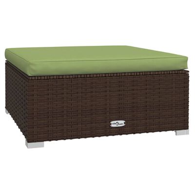 vidaXL 9-delige Loungeset met kussens poly rattan bruin