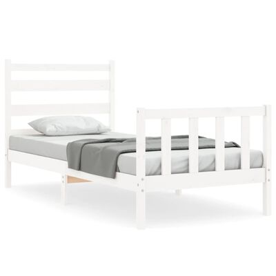 vidaXL Bedframe zonder matras massief grenenhout wit 90x200 cm