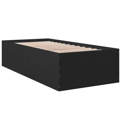 vidaXL Bedframe bewerkt hout zwart 90x190 cm