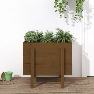 810552 vidaXL Plantenbak 62x50x57 cm massief grenenhout honingbruin