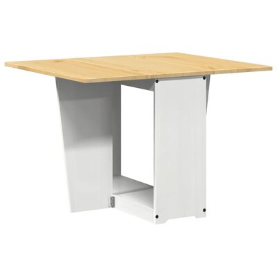 vidaXL Eettafel Corona inklapbaar massief grenenhout wit