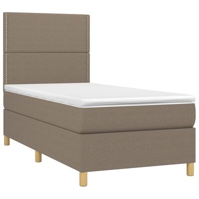 vidaXL Boxspring met matras en LED stof taupe 80x200 cm