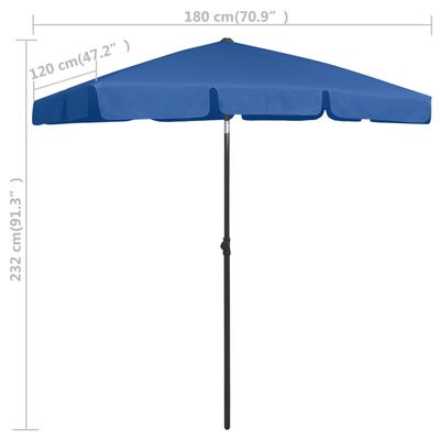 vidaXL Strandparasol 180x120 cm azuurblauw