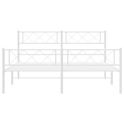 vidaXL Bedframe met hoofd- en voeteneinde metaal wit 150x200 cm