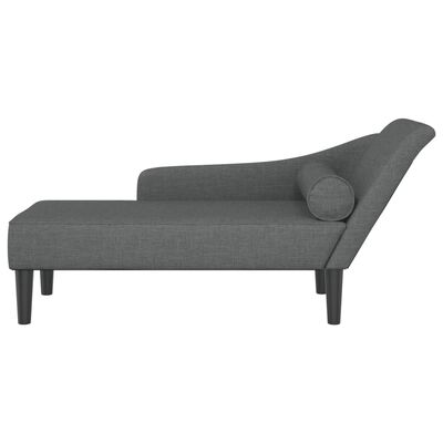 vidaXL Chaise longue met kussens stof donkergrijs