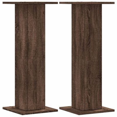 vidaXL Plantenstandaards 2 st 30x30x80 cm bewerkt hout bruin eiken