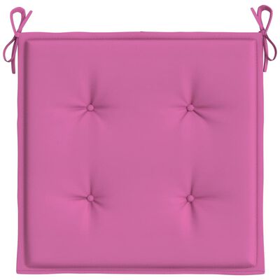 vidaXL Tuinstoelkussens 4 st 40x40x3 cm stof roze