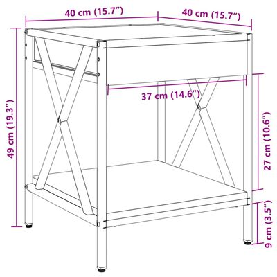 vidaXL Salontafel met Infinity LED 40x40x49 cm gerookt eikenkleurig