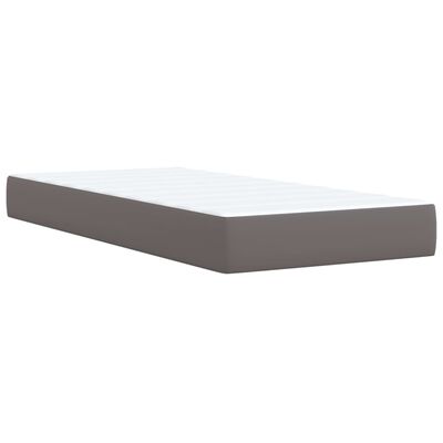 vidaXL Boxspring met matras kunstleer grijs 90x190 cm