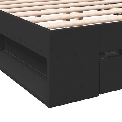 vidaXL Bedframe met lades bewerkt hout bruin eikenkleurig 135x190 cm