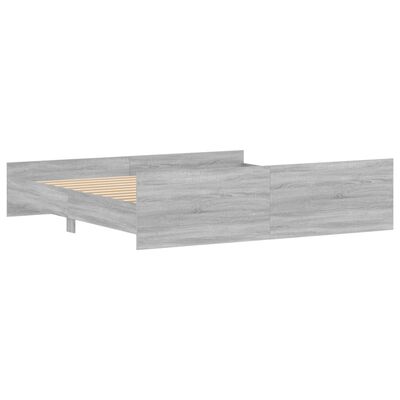 vidaXL Bedframe met hoofd- en voeteneinde grijs sonoma 180x200 cm