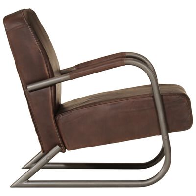 vidaXL Fauteuil echt leer bruin