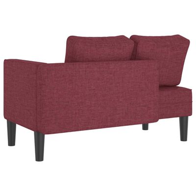 vidaXL Chaise longue met kussens stof wijnrood