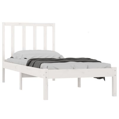 vidaXL Bedframe massief grenenhout wit 90x190 cm