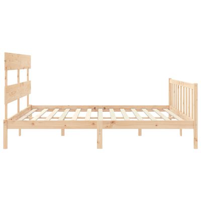 vidaXL Bedframe met hoofdbord massief hout