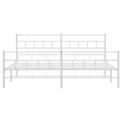 vidaXL Bedframe met hoofd- en voeteneinde metaal wit 200x200 cm