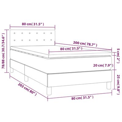 vidaXL Boxspring met matras fluweel zwart 80x200 cm